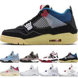 OG 2021 4S Men basketskor 4 White Oreo University Blue Fire Red Guava Ice Black Cat Chaussures Mens Trainers Sport Sneaker Storlek 7-13