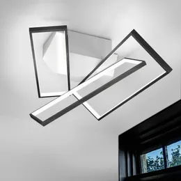 Żyrandole nowoczesne oświetlenie żyrandola diody LED czarny biały do ​​sypialni studiowanie jadalni pilota