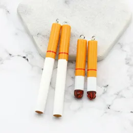 20pcs Cool Creative Resin Cigarettes Earring Charms Novelty Food Pendants For Necklace Keychains Jewelry Accessory Make