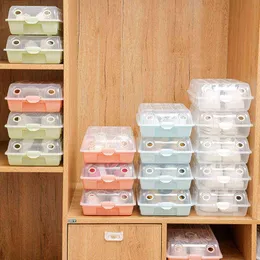Shoe Storage Box Home Stackable Drawer Type Thick Transparent Design Plastic Simple Sorting
