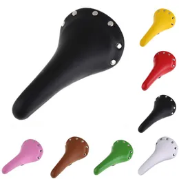 Bike Saddles 8mm Rivet PU Leather Bicycle Cycling White Saddle Seat Replacement Black Fixed Gear MTB Soft