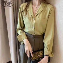 Women Shirt Korean OL Style Loose Casual Shirts Long Sleeve Blouse Fashion Suit Collar Office Lady Clothes Plus Size 8875 210506