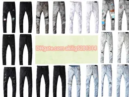 2021 Mens Designer Jeans Ripped High Street Tide Brand Black Patch Printed Hole Beggar Pants Men039s Slim Pants039s Men Size9570257