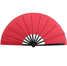 Party Favor Martial Arts Chiński Tradycyjny Czysty Kolor Tai Chi Kung Fu Fani Plastikowy Fan Fan 33cm Ramka wentylna JJF11117