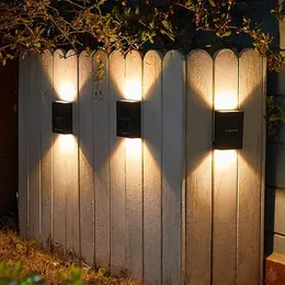 Lampy słoneczne LED Light Outdoor Fence Deck Lights Wodoodporna Automatyczna dekoracyjna ściana na ogród Patio Schody Yard