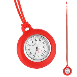 Mais novo enfermeira relógio moda bolso quartzo relógio de silicone cadeia de corda enfermagem médico médico pingente relógios relógios relógio