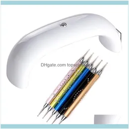 Salon Health BeautyPCS 9 W Mini LED Lampa UV do paznokci Dyer Gel Polski (biały) 5 sztuk Dotting Pen Paznokci Art Manicure Narzędzia Point Dryers Dr