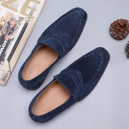 Autumn Men Formal Wedding Shoes Man Fashion Comfortable Suede Loafers Luxury Designer Business Shoes Large Size 38-48 220221