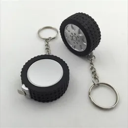 Sublimation Steel Tape Measure Favor Mini Plastic 1m Ruler Tire Style Height Measurement Tool for Kid Portable Keychain