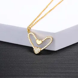 Pendant Necklaces Cute Multiple Love Heart Necklace Girls Party Collier Accessories Vintage Jewelry For Women Female Wedding Choker Gift