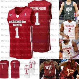 Custom Cougars WSU College Basketball Jerseys 1 Thompson 2 CJ Elleby 10 Bonton