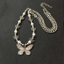 Gothic Butterfly Naszyjnik dla kobiet Choker Estetyczne Grunge Akcesoria łańcuchowe Igirl Indie Collar Biżuteria Przyjacieni prezent