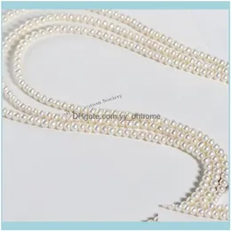 سلاسل قلادات المعلقات المجوهرات Madalena Sarara Mini Freshwater Pearl Necklace 4-5mm Women المجوهرات ثلاث صفوف تسليم تسليم 2021 س