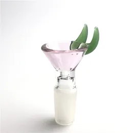 Стеклянная чаша для бонга, водопроводные трубы с 14 мм 18 мм, мужской кальян, цветной розовый, прозрачный, зеленый, толстая ручка из пирекса, курительные миски