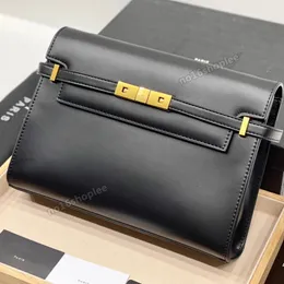 MANHATTAN BOX Couro Pequena Bolsa de Ombro Feminina Bolsa de Livro Designer Carteira de Senhora de Luxo com Aba Superior Fechos Laterais Alça de Ombros Ajustável e Destacável