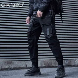 Chaifenko السراويل البضائع السوداء الرجال الهيب هوب الشارع الشهير ركض sweatpant الأزياء المتناثرة الحريم بانت متعددة جيب عارضة رجل 210715