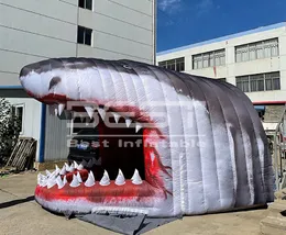 Decorazione pubblicitaria esterna Passaggio di squalo tunnel mascotte gonfiabile gigante personalizzato