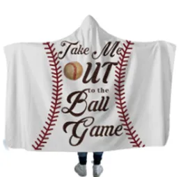 Baseball Hooded Blankets 150*130cm air conditioning Blanket Hooded Bath Towel Soft Winter Sherpa Fleece Throw Blankets RRD7251
