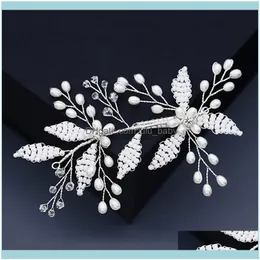Barrettes Jewelrykorean Fashion Flower Leaf Pearl Peads Pins Sielpinki Klipsy biżuterii dla kobiet Bride Noiva Wedding Hair Ornaments Fors