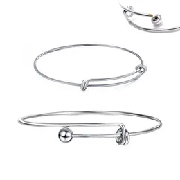 5PCS Multi Storlek Mode Tråd Kopparmetall Expanderbar Justerbar Blank Wire Charms Armband Bangle för DIY Smycken Q0719