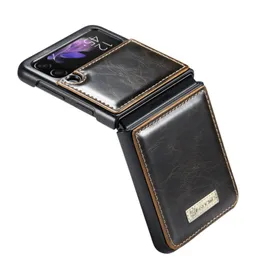 Caseme Business Skórzane obudowy Pokrywa dla Samsung Galaxy Z Flip Fold 3 5G 2021 Case Ochrona zabezpieczenia wstrząsów szokowych obudowa telefoniczna Fundas