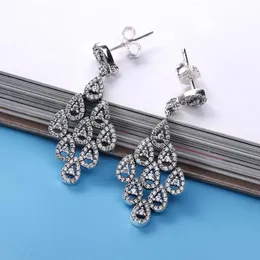DHgate 2024 Sterling Silver Cascading Teardrop CZ Dangle Earrings for Pandora Charms Jewelry
