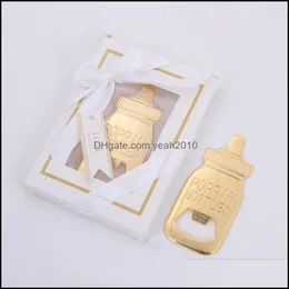 Event Festive Party Home GardenParty Favor Gold Nursing Bottle Shape Opener Wedding Supplies Baby Show födelsedagspresenter 10st Drop Delivery