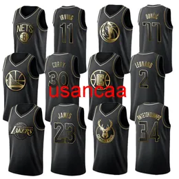 Tüm Nakış James 2 Leonard 11 Irving Durant Siyah Altın Basketbol Giysileri Erkek Kadınlar Gençlik Yeleği Herhangi Bir Sayı Ekle XS-5XL 6XL YELECE