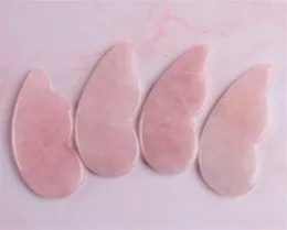 Hurtownie Gua Sha Scraping Massage Tool Natural Rose Aventuryn Stone Wing-Shape Guasha Deska Tradycyjny skrobak