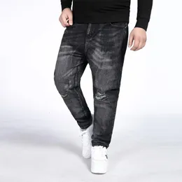 Men's Jeans 8XL 52 50 2023 Men Thin Light Business Casual Stretch Slim Denim Blue Trousers Male Brand Pants