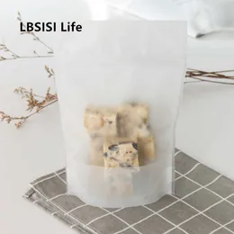 Lbsisi Life 50pcs 서리 낀 캔디 지퍼 잠금 장치 쿠키 Snowflake 식품 초콜릿 홀드 플라스틱 가방 210724