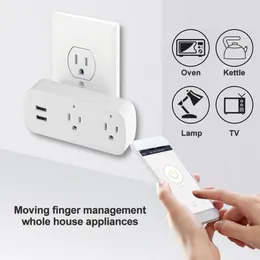 Excel Digital Control Hem WiFi Smart Laddareuttag med två USB-portar App / Telefon som kontrollerar Amazon Hot-Selling Plug