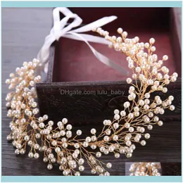 Jewelryforseven Gold/Sier Color Pearls Headband Headpieces Women Kids Tiara Bride Coroa Noiva Wedding Hair Jewelry Aessories Drop Delivery 2