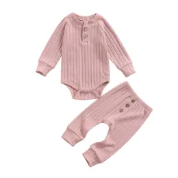 Set di vestiti per neonato 2 pezzi per bambina, manica lunga, pagliaccetto ispessito, pantaloni lunghi, vestito per bambino G1023