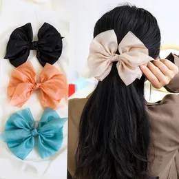 2021 Vintage Bow Clip Hair Tillbehör Kvinnor Flickor Scrunchie Elastic Haar Pince Cheveux Spinki do Wlosow Pinzas Para El Pelo