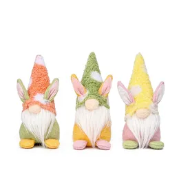 1pc Easter Cartoon Rabbit Doll Desktop Bunny Ornament Toy Home Festival Party Decoration Scene Layout Supplies for Children