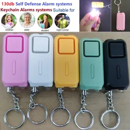 Alarme pessoal de defesa pessoal 130dB Mulheres de menina velha segurança proteger o grito de segurança alerta com led luz keychain