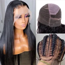 Przezroczyste pełne peruki koronkowe 16-30 cali brazylijska prosta surowa dziewica 100% ludzkie włosy
