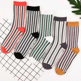 Socks & Hosiery Women Funny Colorful Vertical Stripes Hipster Cotton Short Korean Harajuku Street Hip Hop Female Pile Heap Autumn