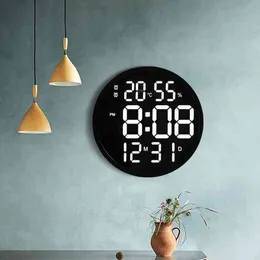 LED Duża liczba Zegar ścienny Nowoczesny Design Elektroniczny Cyfrowy Clock Clock Livingroom Orologio da Parecki Dekoracje DL60WC H1230