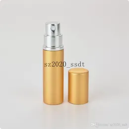 500 adet 5 ml Mat düz kafa anodize alüminyum parfüm tüp parfüm sprey şişesi alt şişeleme sağlık şişesi özelleştirilebilir