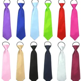 2021 Baby Boy School Wedding Elastic Neckties neck Ties-Solid Plain colors 30 Child School Tie boy