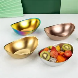 304 Stainless Steel Salad Bowl Gold Ingot Bowls Snack Dessert Bowl Sauce Container Dipping Cups Barbecue Tableware