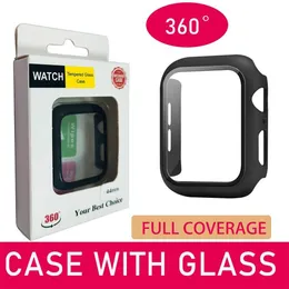 360 Full Screen Protector Bumper Frame Matte Hard Case von 38mm 42 mm 40mm 44mm Cover Tempered Glass Film für Apple Watch 7/6/SE/5/4/3/2/1