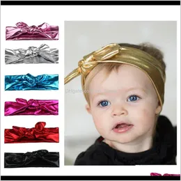 Baby Kids Maternity Drop entrega 2021 Childrens Gilt Rabbit Ear Banda Nó Elástica Headband Bebê Cabelo Acessórios Y0nlm