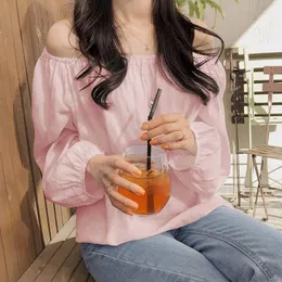 Women's Blouses & Shirts Women Sexy Long Sleeve Pleated Blouse 2021 VONDA Summer Off Shoulder Solid Office Bohemian Party Blusas Feminina