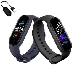 M5 Smart Watch Men Kvinnor Hjärtfrekvens Monitor Blodtryck Fitness Tracker SmartWatch Band 5 Sport för IOS Android