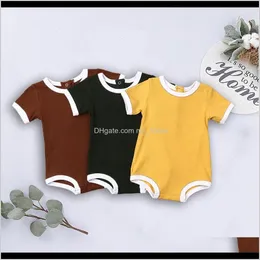 Pajacyki Kombinezonompers Odzież Dziecko Kids Macierzyński Drop Dostawa 2021 Born Baby Boy Girl Romper Body Knitting Pit Outfit Lato Ouifit