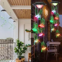 Lâmpadas solares que mudam o móvel diodo emissor de diodo emissor de luz do led presentes do carrilhão para o aniversário da avó da avó que pendura o jardim da festa de Natal