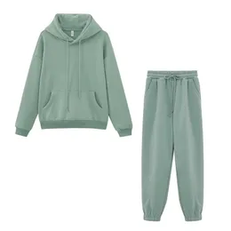 Toppies Women's Tracksuits Sports Pants Suit Casual Hoodies Fleece Sweatshirt Female Jacket Sweatpants Harajuku Clothes 210819